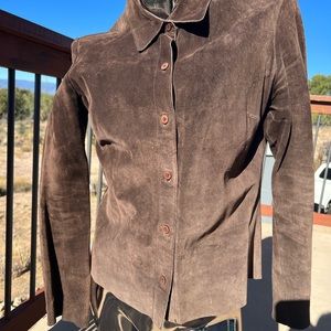 Express World brand/leather blouse, size 5/6